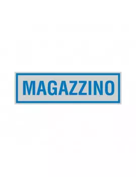 Cartello di Segnalazione - Magazzino - 165x50 mm - 96696 (Blu e Argento Conf. 10)