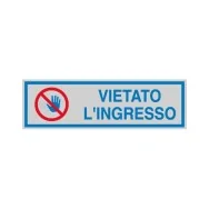 Cartello Segnaletico Adesivo - 165x50 mm - Vietato l'Ingresso (Conf. 10)