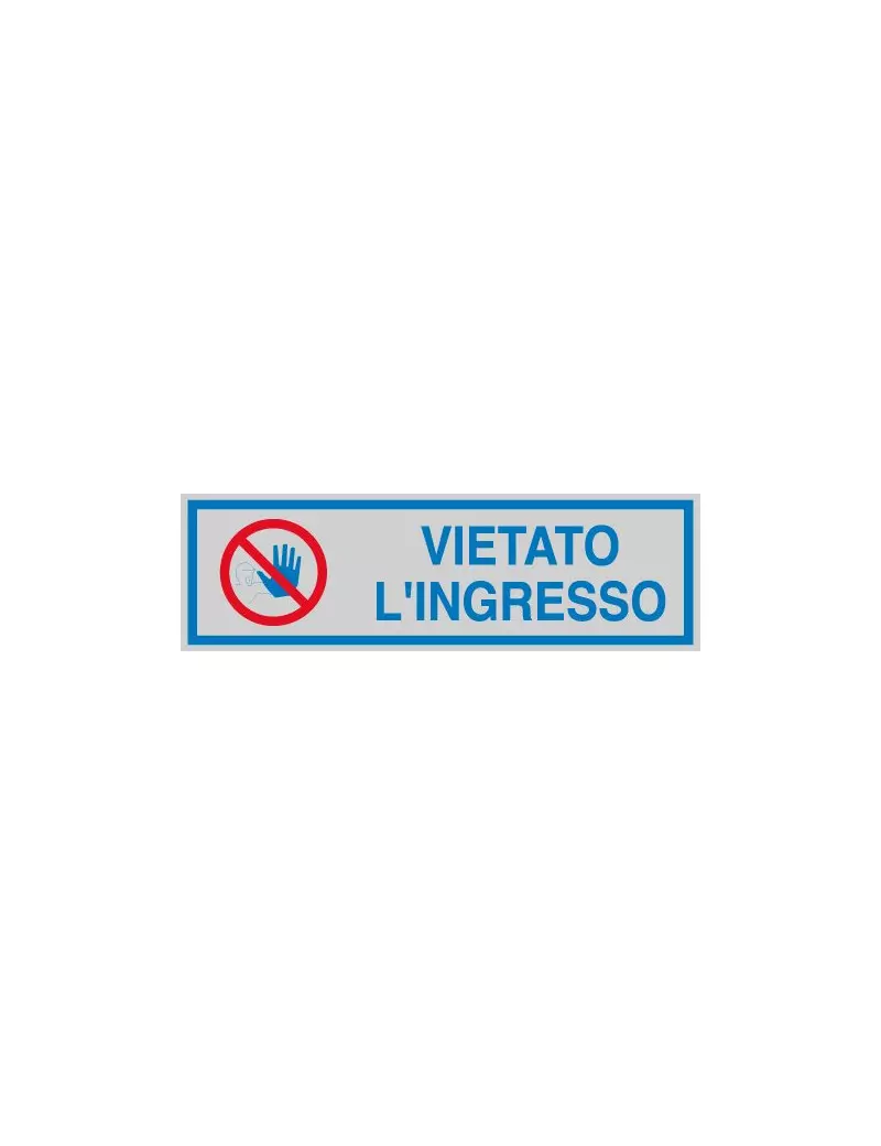 Cartello Segnaletico Adesivo - 165x50 mm - Vietato l'Ingresso (Conf. 10)