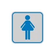 Cartello Segnaletico Adesivo - 82x82 mm - Toilette Donna (Conf. 10)