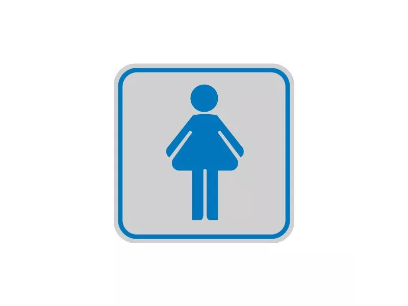 Cartello Segnaletico Adesivo - 82x82 mm - Toilette Donna (Conf. 10) Cartello Segnaletico Adesivo - 82x82 mm - Toilette Donna (Conf. 10)