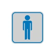 Cartello Segnaletico Adesivo - 82x82 mm - Toilette Uomo (Conf. 10)