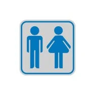 Cartello Segnaletico Adesivo - 82x82 mm - Toilette Uomo/Donna (Conf. 10)