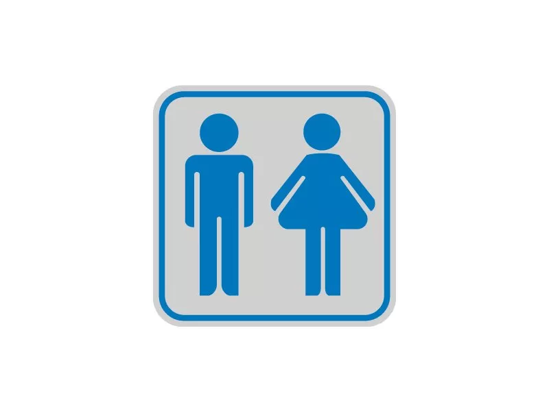 Cartello Segnaletico Adesivo - 82x82 mm - Toilette Uomo/Donna (Conf. 10) Cartello Segnaletico Adesivo - 82x82 mm - Toilette Uomo/Donna (Conf. 10)