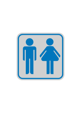 Cartello Segnaletico Adesivo - 82x82 mm - Toilette Uomo/Donna (Conf. 10)