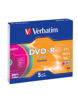 DVD Verbatim - DVD-R - 4,7GB - 16x - Slim Case (Conf. 5)