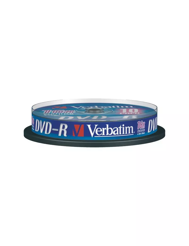 DVD Verbatim - DVD-R - 4,7GB - 16x - Spindle (Conf. 10) DVD Verbatim - DVD-R - 4,7GB - 16x - Spindle (Conf. 10)