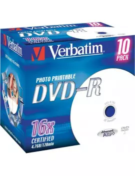DVD Verbatim - DVD-R - 4,7GB - 16x - Printable - Jewel Case