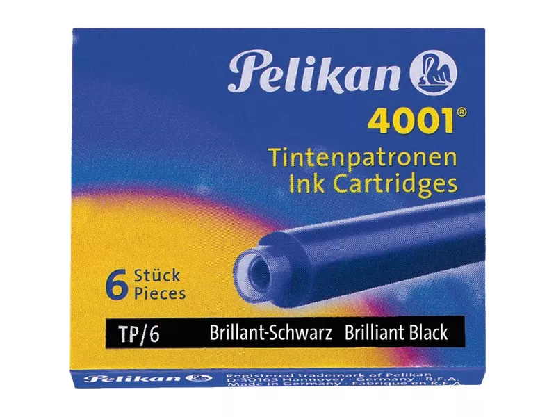 Cartucce per Stilografiche 4001 TP/6 Pelikan - Nero (Conf. 6) Cartucce per Stilografiche 4001 TP/6 Pelikan - Nero (Conf. 6)