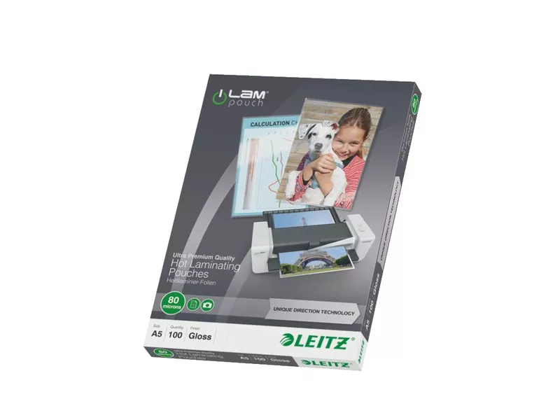 iLAM Pouches UDT - 80 micron - 15,4 x 21,6 cm - A5 (Conf. 100) iLAM Pouches UDT - 80 micron - 15,4 x 21,6 cm - A5 (Conf. 100)