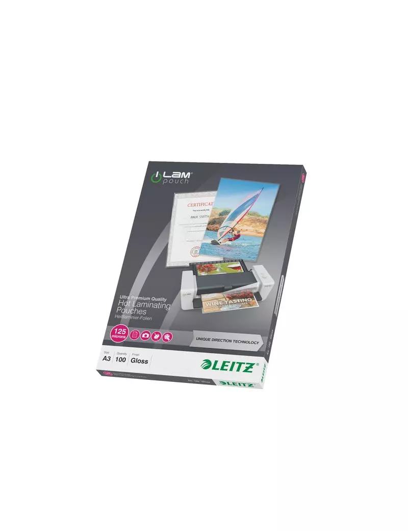 iLAM Pouches UDT - 125 micron - 30,3 x 42,6 cm - A3 (Conf. 100) iLAM Pouches UDT - 125 micron - 30,3 x 42,6 cm - A3 (Conf. 100)