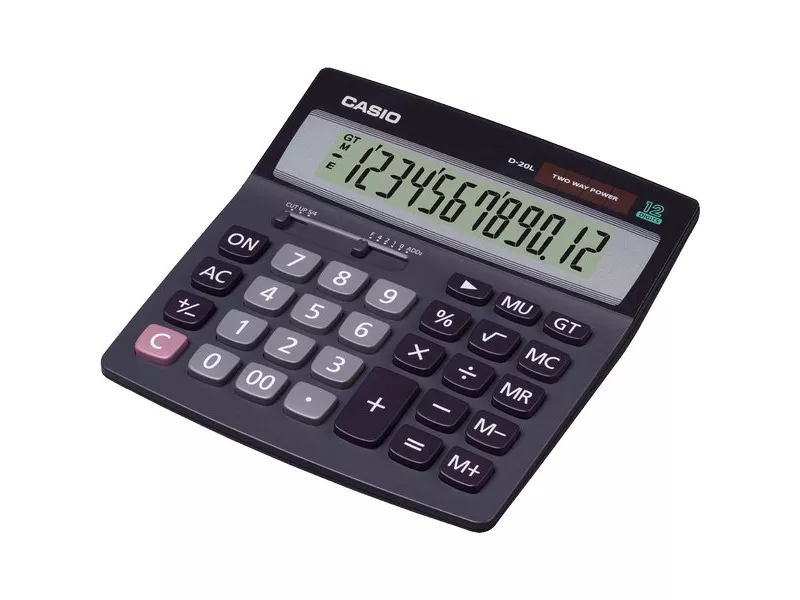 Calcolatrice da Tavolo Casio D-20L DH-12BK (Grigio Scuro)