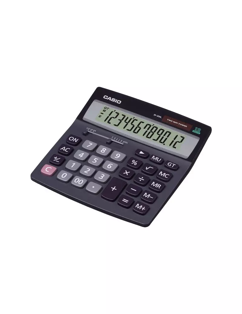 Calcolatrice da Tavolo Casio D-20L DH-12BK (Grigio Scuro) Calcolatrice da Tavolo Casio D-20L DH-12BK (Grigio Scuro)