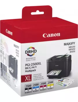Pack Cartucce Originali Canon PGI-2500 XL multi 9254B004 (Nero XL, Ciano XL, Magenta XL, Giallo XL)
