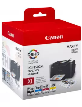 Pack Cartucce Originali Canon PGI-1500 XL multi 9182B004 (Nero XL, Ciano XL, Magenta XL, Giallo XL)