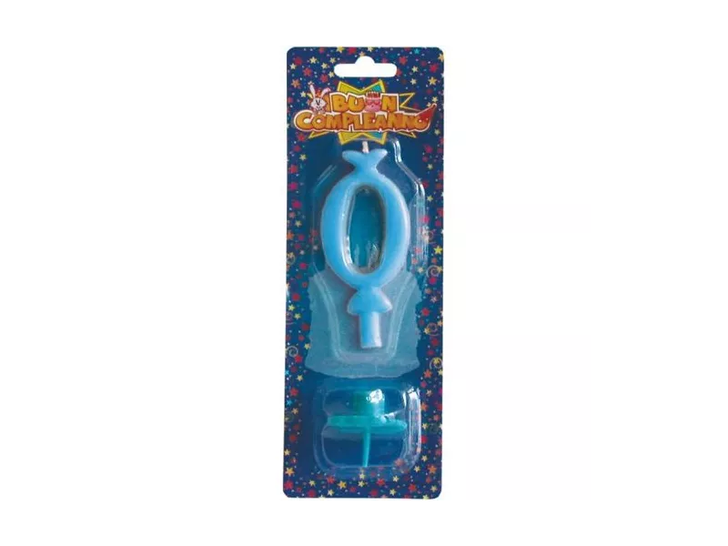 Candelina - Numero 0 - Azzurro