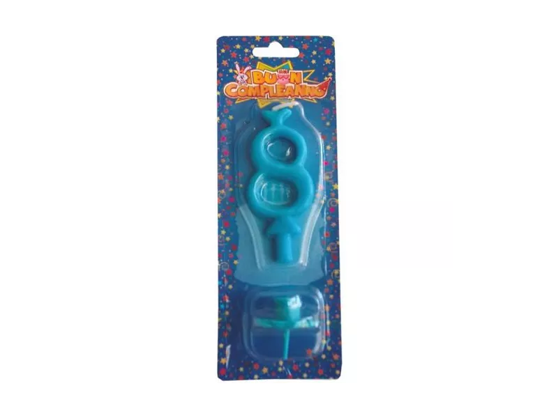 Candelina - Numero 8 - Azzurro