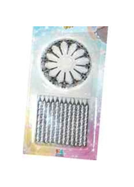 Candeline per Torta - Argento (Conf. 12)