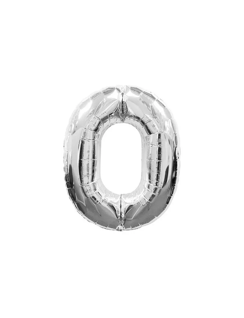 Palloncino in Mylar - Numero 0 - Argento Palloncino in Mylar - Numero 0 - Argento