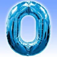 Palloncino in Mylar - Numero 0 - Azzurro