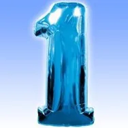Palloncino in Mylar - Numero 1 - Azzurro