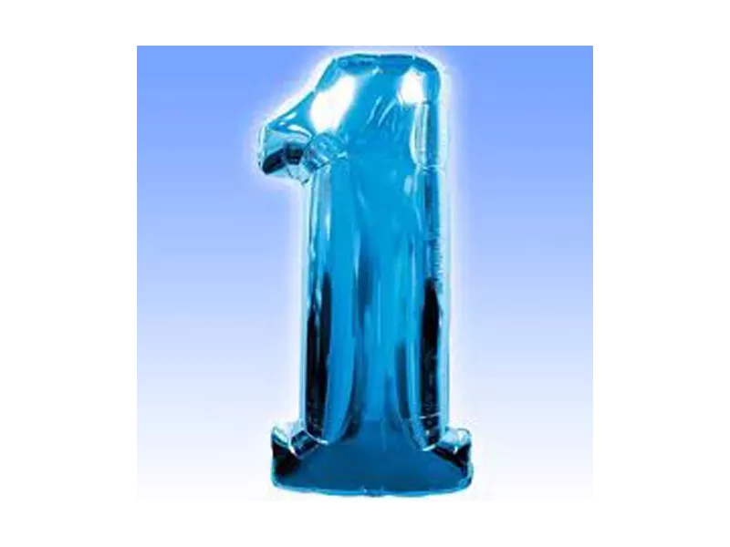 Palloncino in Mylar - Numero 1 - Azzurro Palloncino in Mylar - Numero 1 - Azzurro