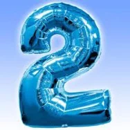 Palloncino in Mylar - Numero 2 - Azzurro