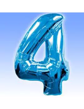 Palloncino in Mylar - Numero 4 - Azzurro