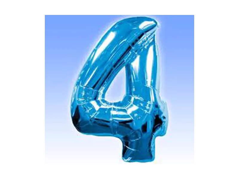 Palloncino in Mylar - Numero 4 - Azzurro Palloncino in Mylar - Numero 4 - Azzurro
