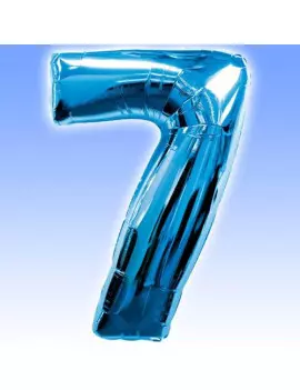 Palloncino in Mylar - Numero 7 - Azzurro