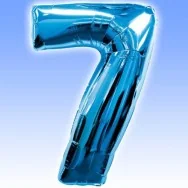 Palloncino in Mylar - Numero 7 - Azzurro