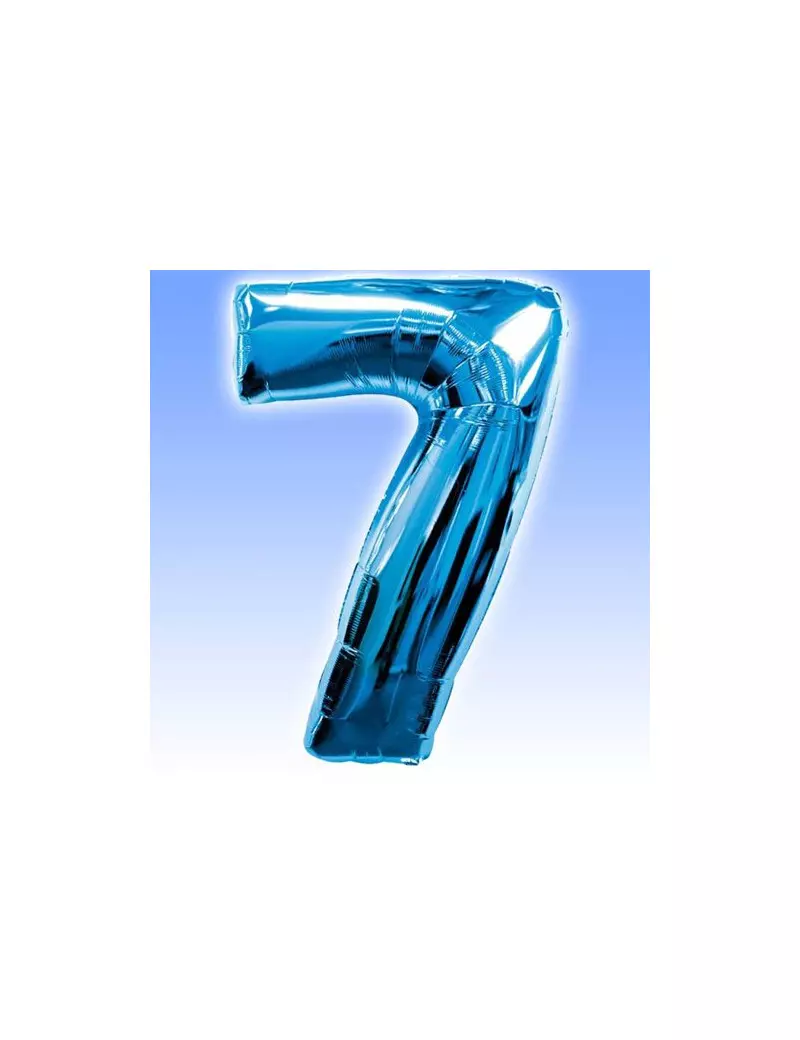 Palloncino in Mylar - Numero 7 - Azzurro Palloncino in Mylar - Numero 7 - Azzurro