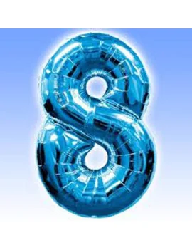 Palloncino in Mylar - Numero 8 - Azzurro