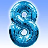 Palloncino in Mylar - Numero 8 - Azzurro
