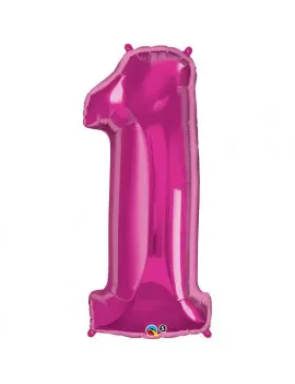 Palloncino in Mylar - Numero 1 - Rosa