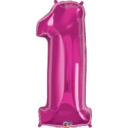 Palloncino in Mylar - Numero 1 - Rosa