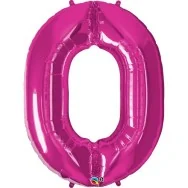 Palloncino in Mylar - Numero 0 - Rosa