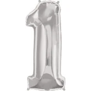 Palloncino in Mylar - Numero 1 - Argento