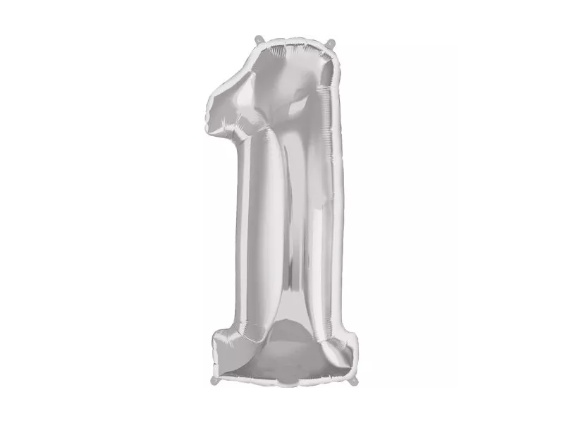 Palloncino in Mylar - Numero 1 - Argento