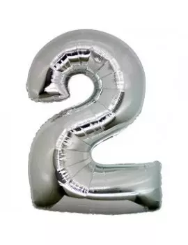 Palloncino in Mylar - Numero 2 - Argento