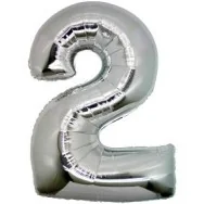 Palloncino in Mylar - Numero 2 - Argento
