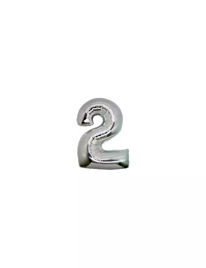Palloncino in Mylar - Numero 2 - Argento Palloncino in Mylar - Numero 2 - Argento