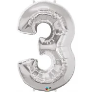 Palloncino in Mylar - Numero 3 - Argento