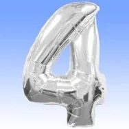 Palloncino in Mylar - Numero 4 - Argento