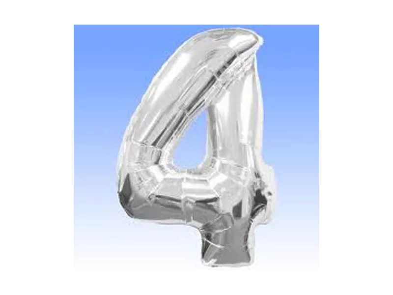 Palloncino in Mylar - Numero 4 - Argento