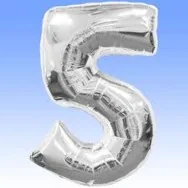 Palloncino in Mylar - Numero 5 - Argento