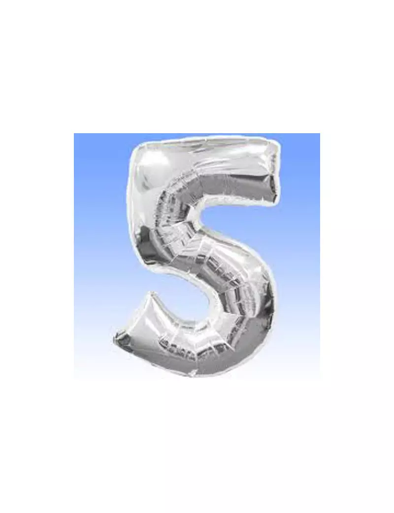 Palloncino in Mylar - Numero 5 - Argento Palloncino in Mylar - Numero 5 - Argento