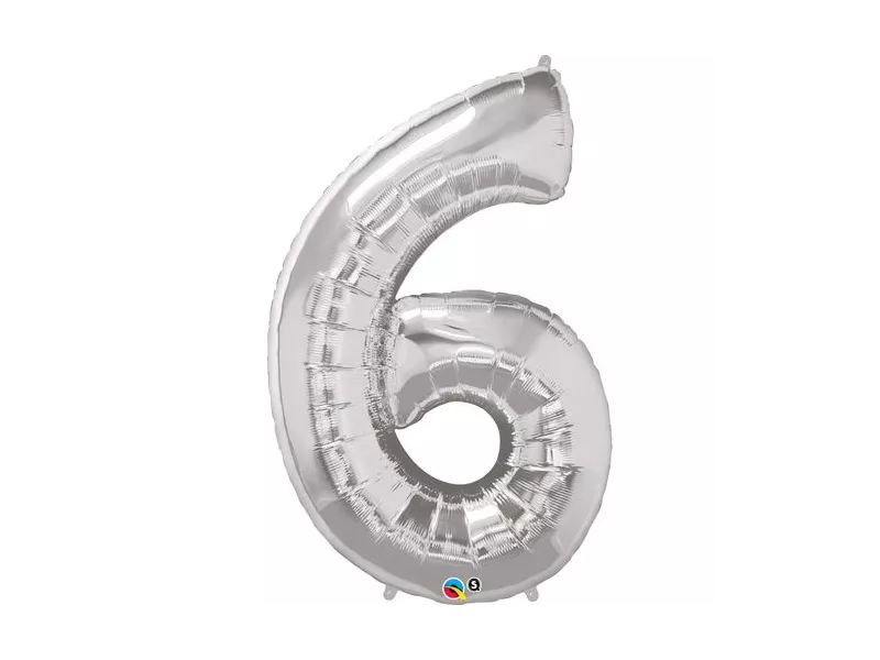 Palloncino in Mylar - Numero 6 - Argento