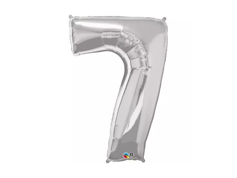 Palloncino in Mylar - Numero 7 - Argento Palloncino in Mylar - Numero 7 - Argento