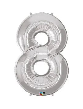 Palloncino in Mylar - Numero 8 - Argento